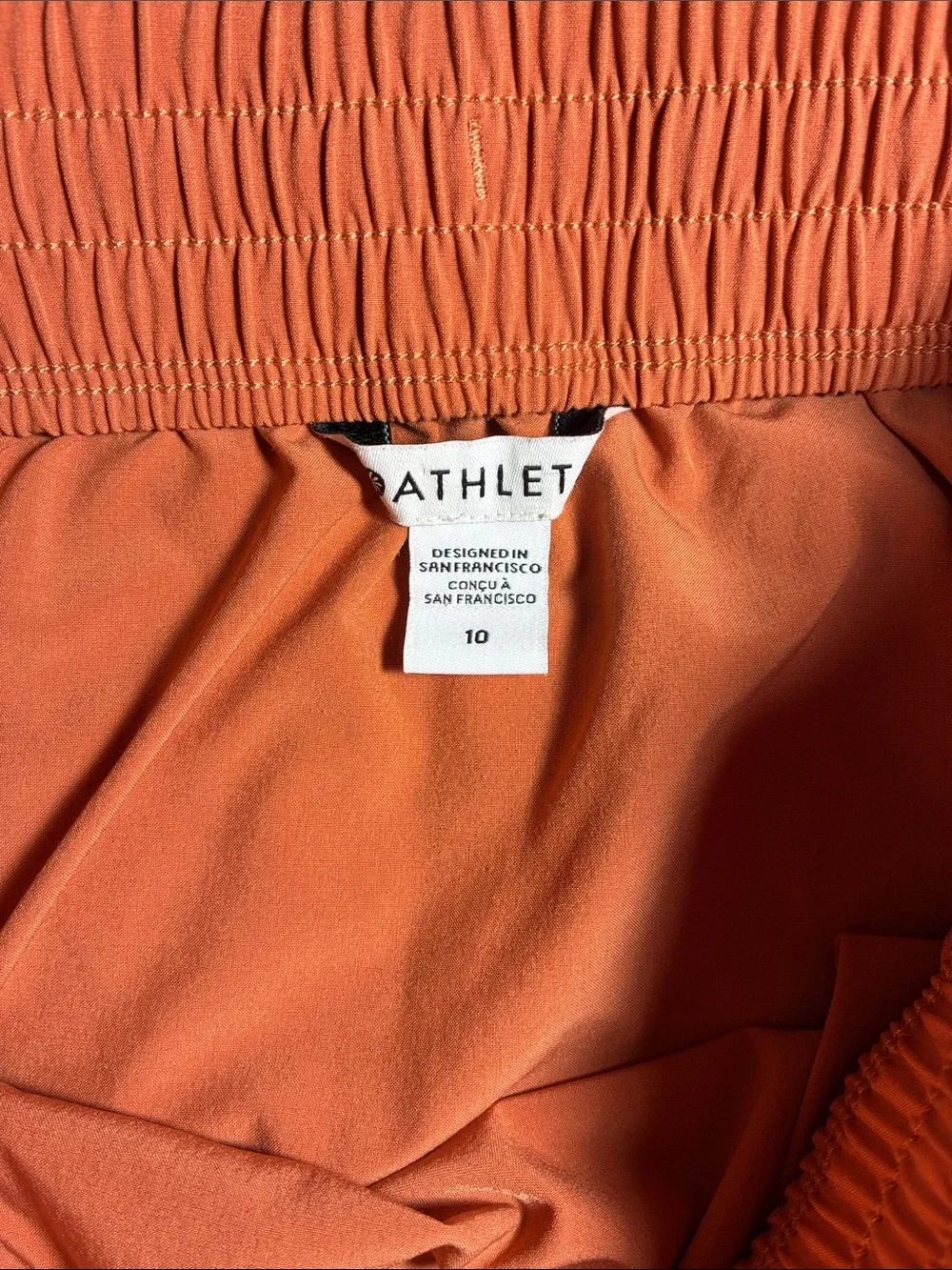 Athleta Arrival Midi Skirt Size 10 Orange Elastic Waistband - Picture 6 of 10